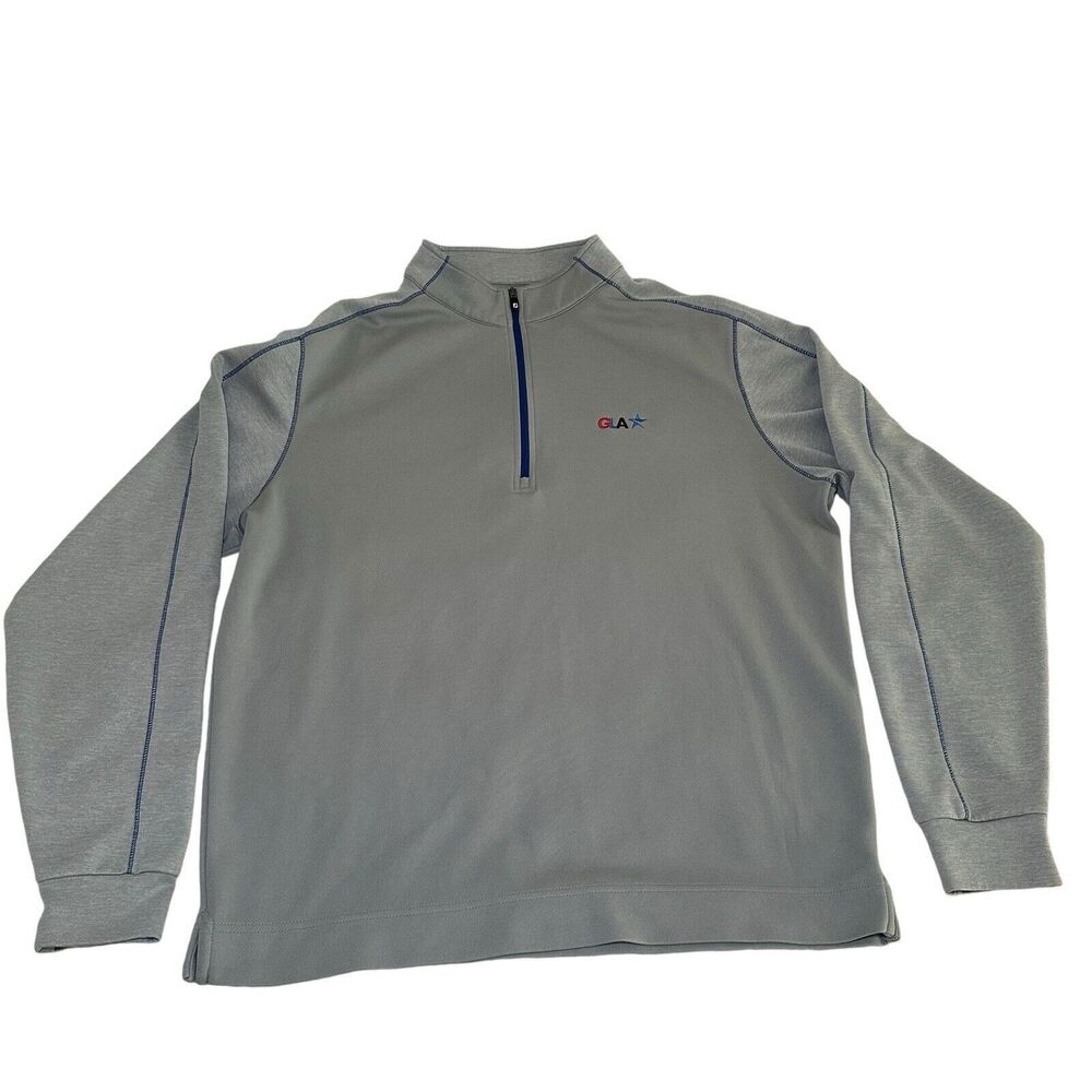Footjoy FJ Pullover Sweatshirt Men's Size Large Gray/Blue Golf Quarter Zip